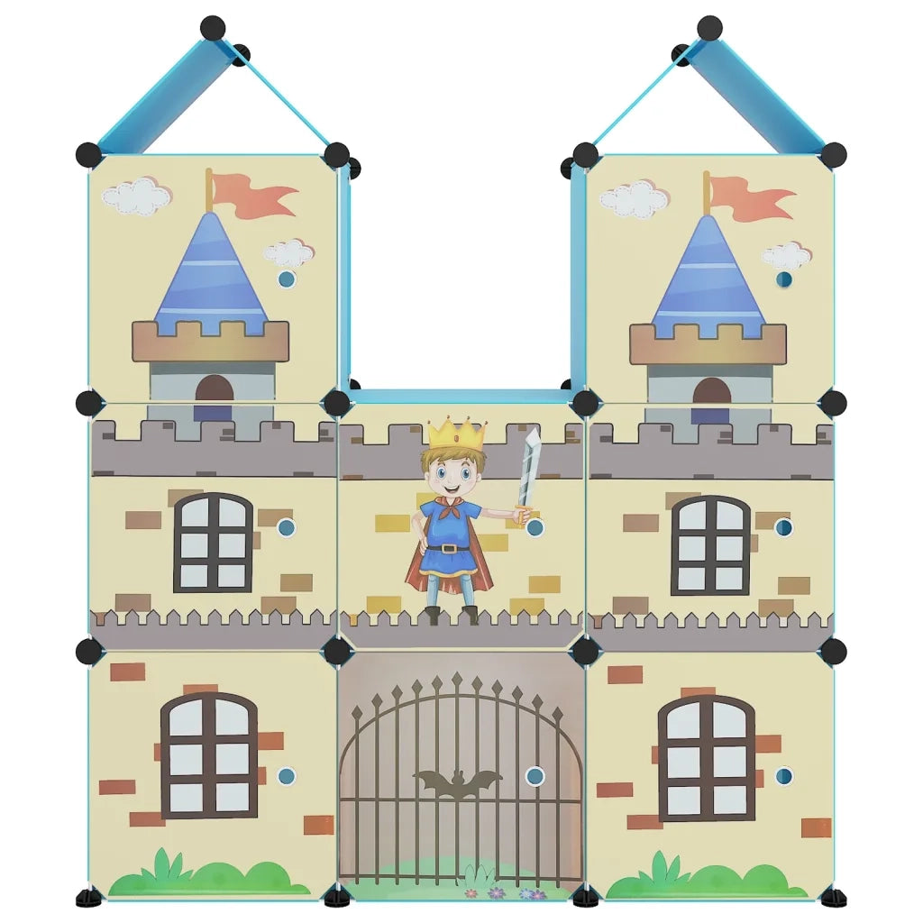 Scaffale Portaoggetti per Bambini con 8 Cubi Blu in PP CFW2584249