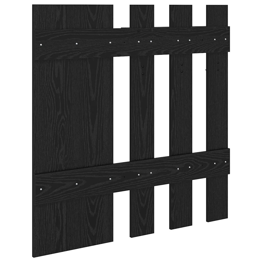 Appendiabiti a muro con specchio Rovere Nero 100 x 10 x 100 cm CFW4590856
