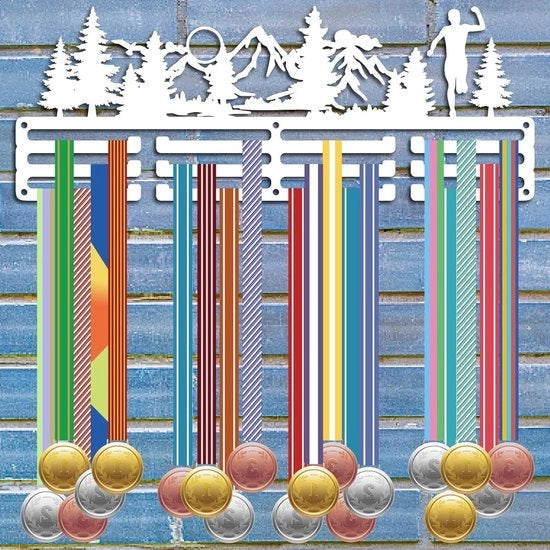 Display per medaglie sportive da appendere al muro - Bianco - 30 cm