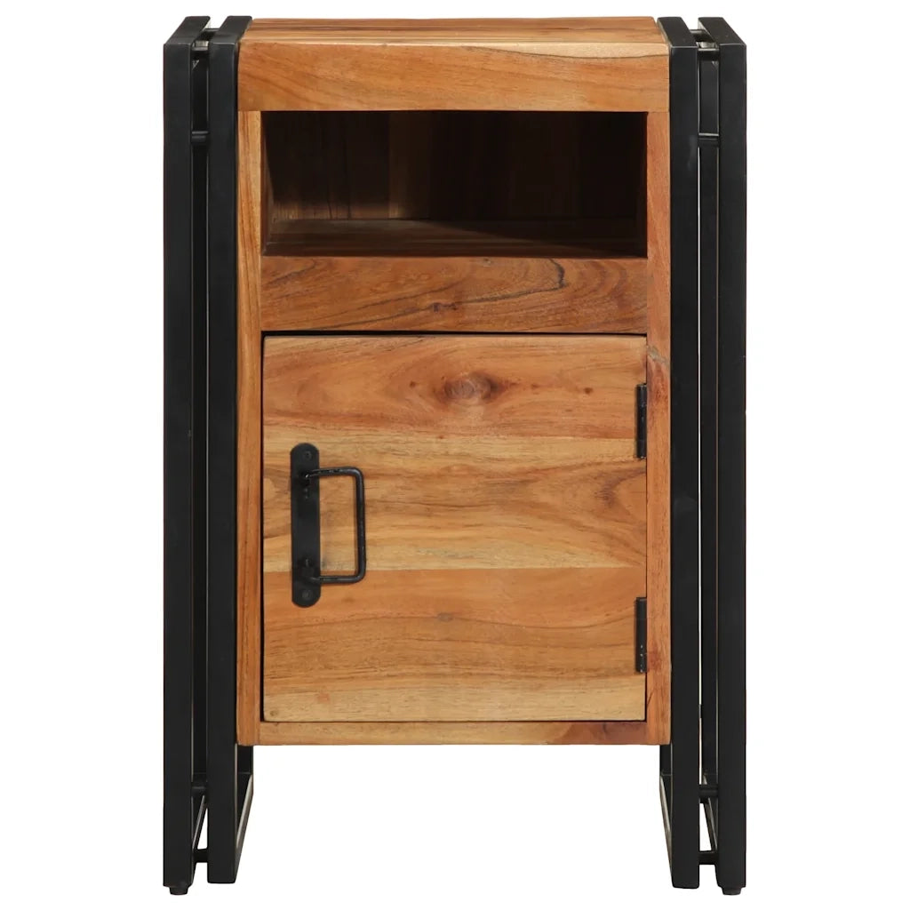 Comodino | Armadio da Notte | Mobiletto da notte 40x40x59 cm in Legno Massello di Acacia