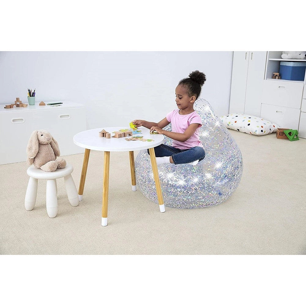 Trade Shop - Poltrona Poltroncina Gonfiabile Glitter Dream 72x72x64cm 2 Camera Ad Aria 75105 -