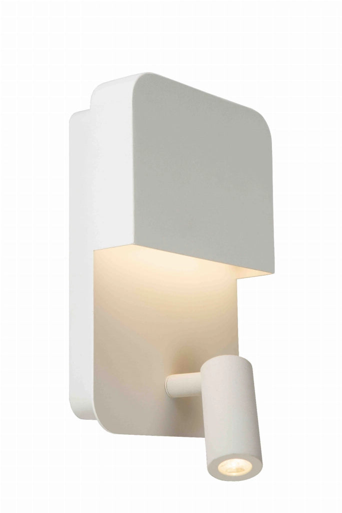 Lucide BOXER applique bianca LED 5W 3000K 2luci lettura