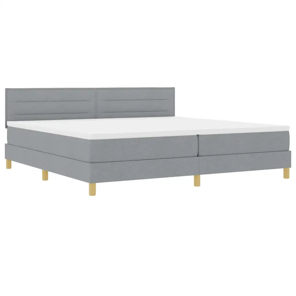 Letto a Sorgente LED Grigio chiaro 200 x 200 cm Tessuto 3342387