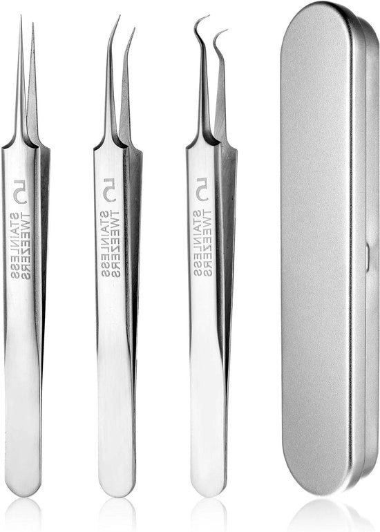 Kit di rimozione punti neri e pori con pinza per viso e naso, set di estrazione facciale professionale