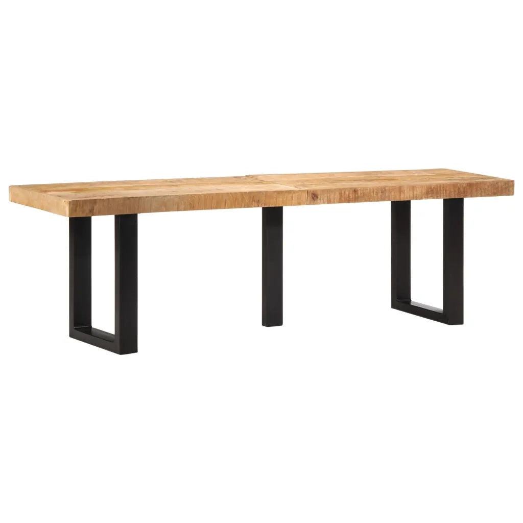 vidaXL Panca 160 cm in Legno Massello di Mango Grezzo e Acciaio