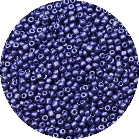 Kralen in vetro per collana 4 mm blu marino, 6/0 per bracciali, per creare gioielli (blu marino)