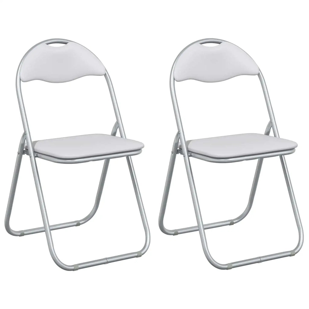 Sedia pieghevole 2 pcs Bianco e Grigio 48 x 43,5 x 81 cm 42029044