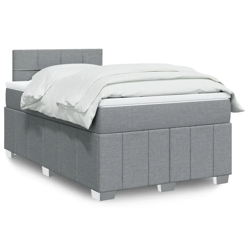 Giroletto a Molle con Materasso Grigio Chiaro 120x200cm Tessuto 3289335
