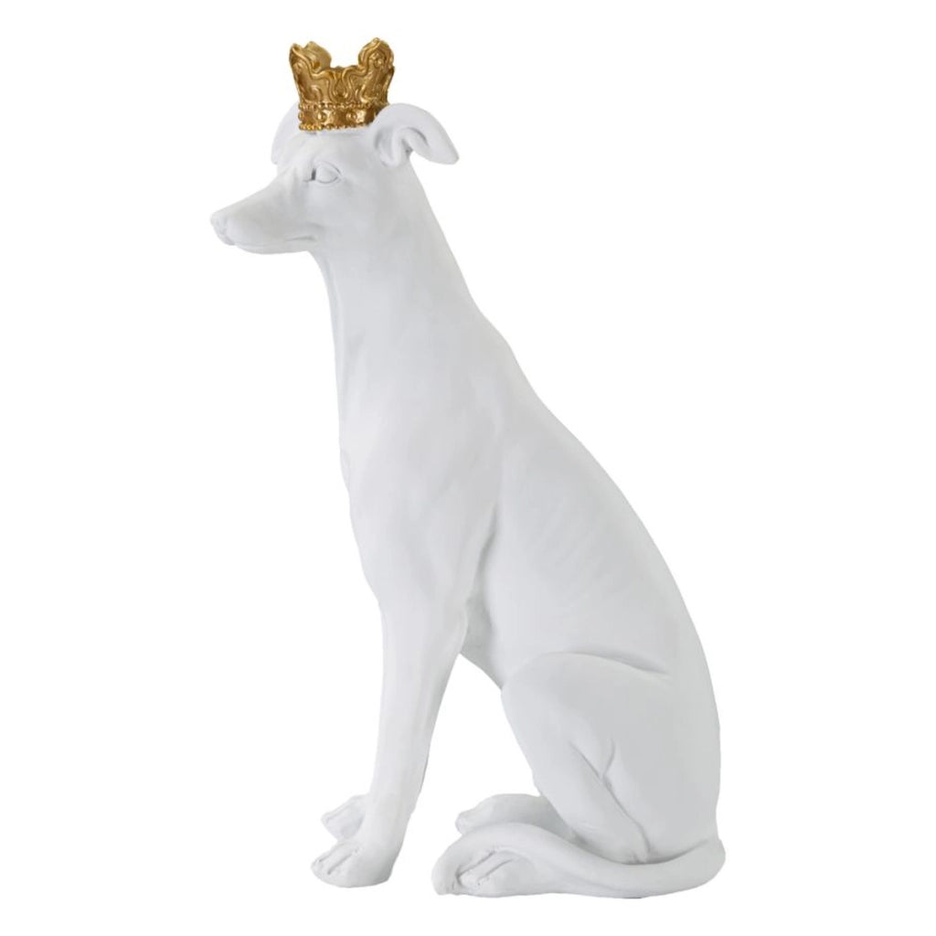 Scultura Cane 2, Bianco, Poliresina, 20x12,5x33 cm