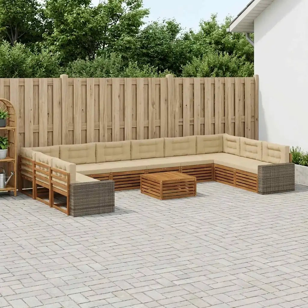 Set divani con cuscino 11 pcs Legno di Acacia Massello 3383941