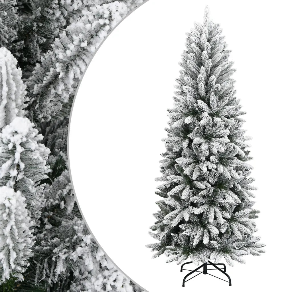 Albero di Natale Artificiale con Neve Floccata 210 cm PVC e PE cod mxl 22027