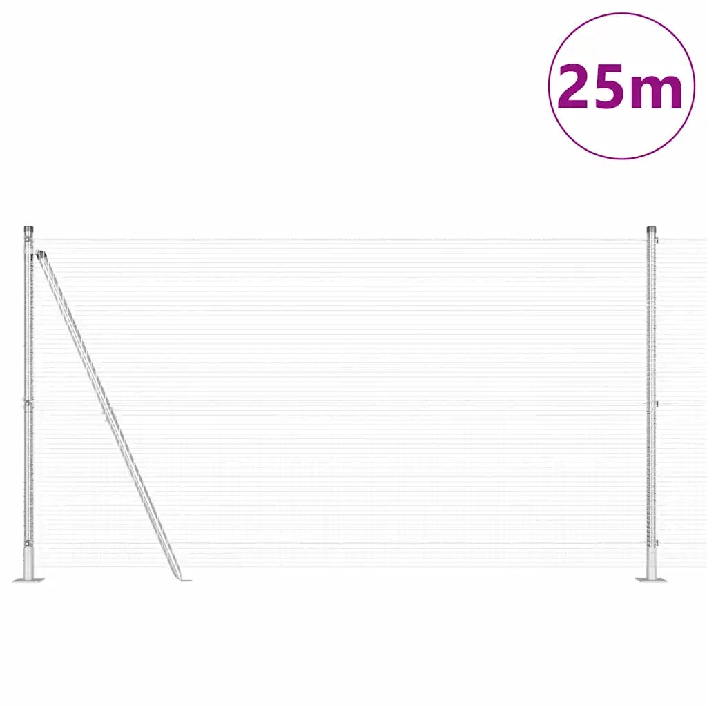 Palo della recinzione Argento 25 x 1,2 m (rete 16 x 16 mm)