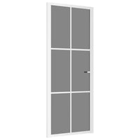 Porta Interna 83x201,5 cm Bianca in Vetro ESG e Alluminio 350589