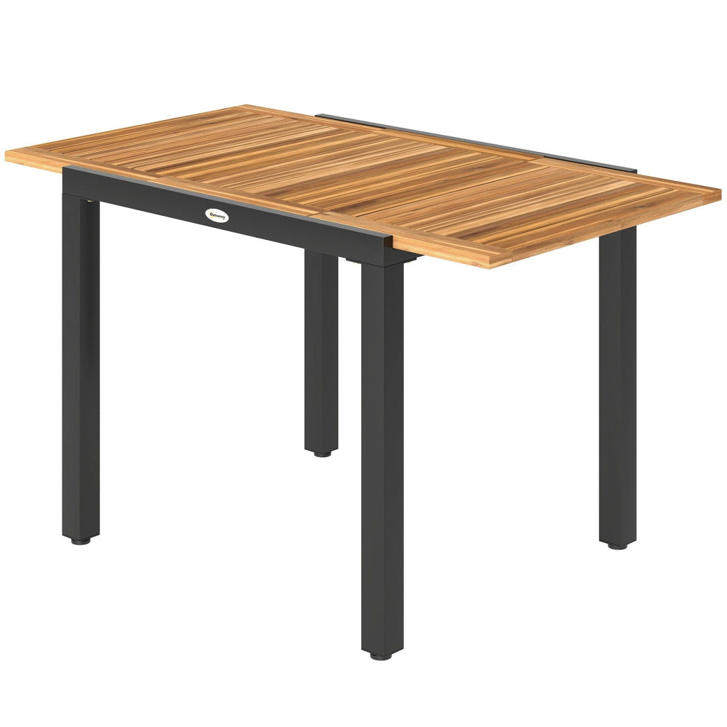 Tavolo da Giardino Estensibile ¨C zephmum ¨C Legno di Acacia e Acciaio 120/80x70 cm