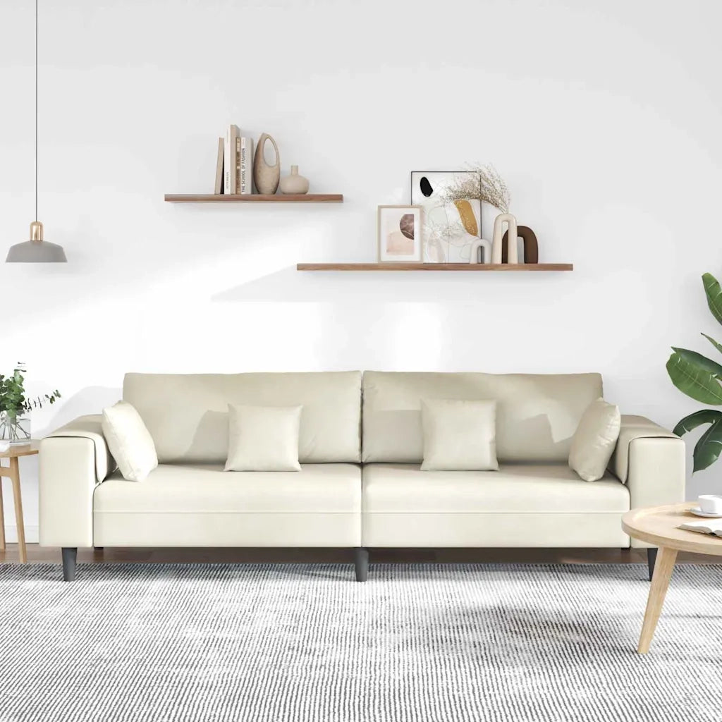 Divano Crema 250 x 77 x 76 cm Velluto 3335160