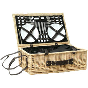 Cestino da Picnic in Vimini per 4 Persone ¨C zephmum ¨C Legno 54x34x20 cm