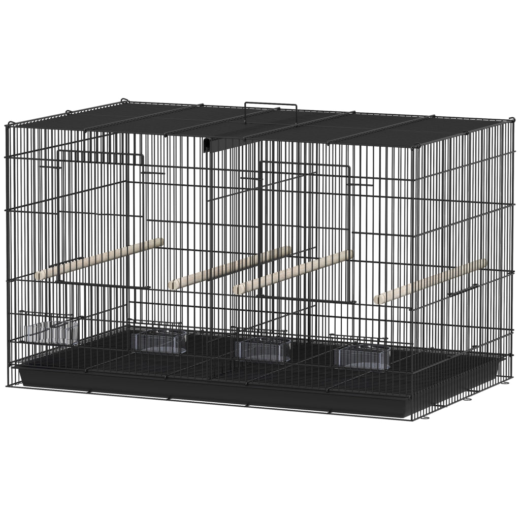 Gabbia per uccelli voliera interna ¨C zephmum ¨C acciaio 76x46x46 cm nero