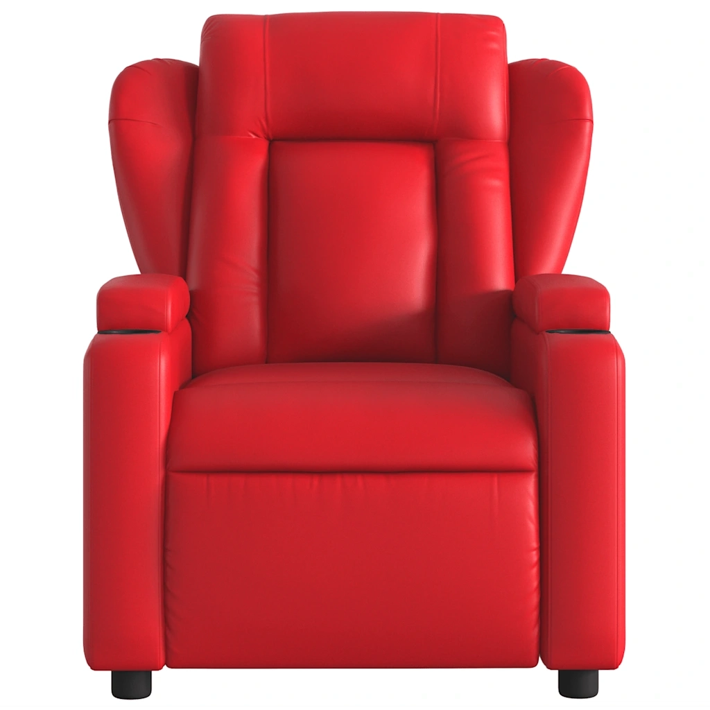 Poltrona Massaggio Elettrica Reclinabile Rosso Similpelle 3204542
