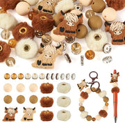 Accessori in Silicone 44 Pezzi - Spacer in Simile Pelle - Finte Piume in Bambù - Bottoni in Gomma - Ciondoli per Gioielli - Attività di Fai da Te