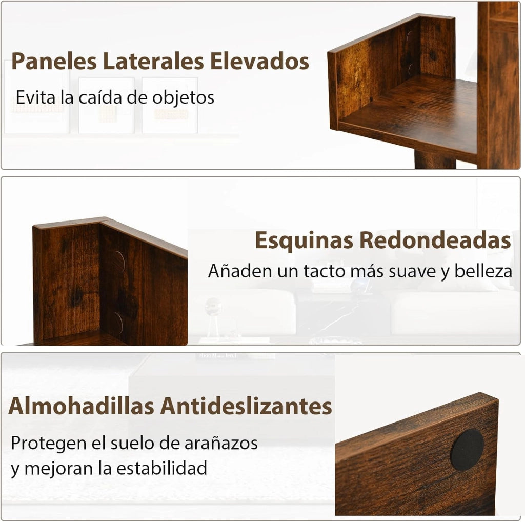 Libreria a 8 livelli 50 x 25 x 145 cm, mobile portaoggetti a forma di albero su piede, dispositivo antiribaltamento, carico totale 80 kg, per soggiorno, ufficio, camera da letto (marrone)