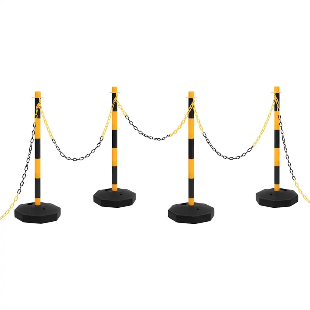 Set di Pali Stradali con Catena in Plastica di 10 m 150957