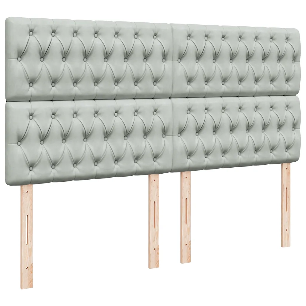 Giroletto a Molle con Materasso Grigio Chiaro 200x200cm Velluto