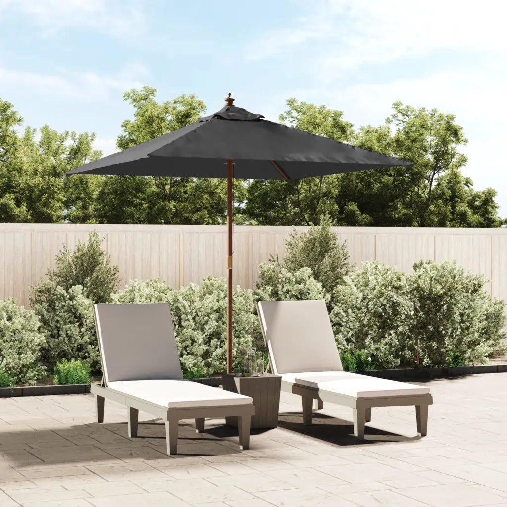 Ombrellone Giardino-Ombrello da Balcone con Palo in Legno Antracite 198x198x231 cm