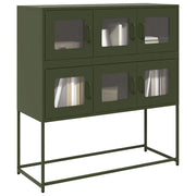 Credenza Verde Oliva 100,5x39x107 cm Acciaio Laminato a Freddo
