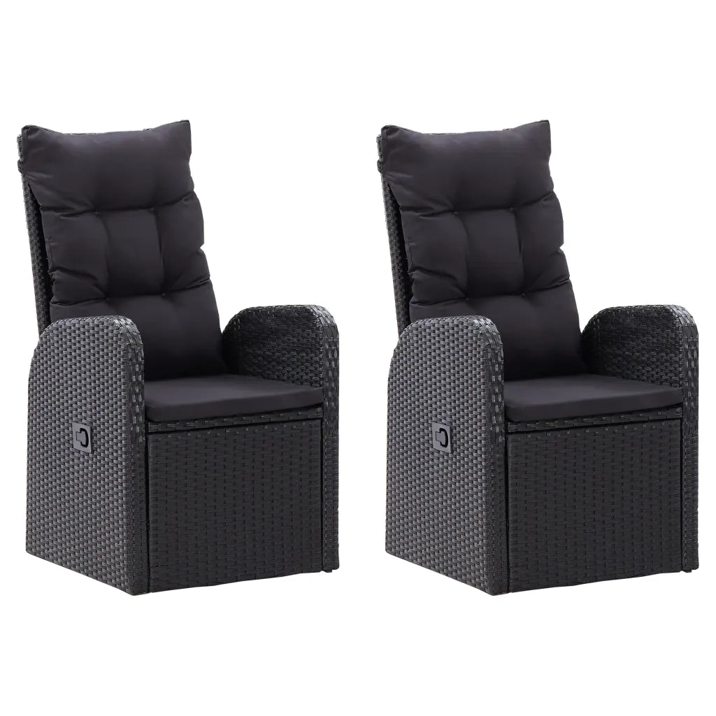 Set da Pranzo da Giardino con Cuscini 3 pz Nero cod mxl 40983