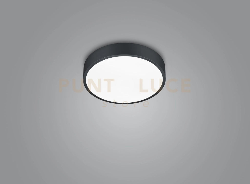 WACO PLAFONIERA LED 28W 3200lm, 2300+3000+4000K DIMMERABILE METALLO NERO CON INTERRUTTORE PER VARIAZIONE TEMPERATURA DI COLORE LED D. 31CM
