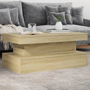 Tavolino da Soggiorno con Luci LED-Tavolino da Salotto-Tavolo Rovere Sonoma 90x50x40 cm 892333