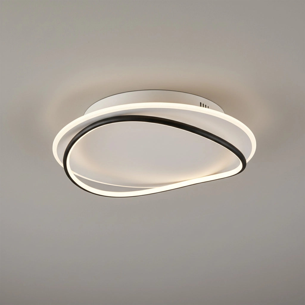 Plafoniera Moderna Cairns Plastica Nero Bianco Led 30W Dimmerabile