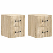 Mobiletto da notte a muro 2 pcs Rovere Sonoma 34,5 x 33 x 40 cm