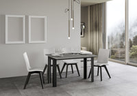 Tavolo Salvaspazio Allungabile 120x45/90x80/80 Tavolo Linea Double Cemento