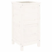 Fioriera | Cassetta per fiori | Vaso da Giardino Bianca 40x40x78 cm Legno Massello di Pino
