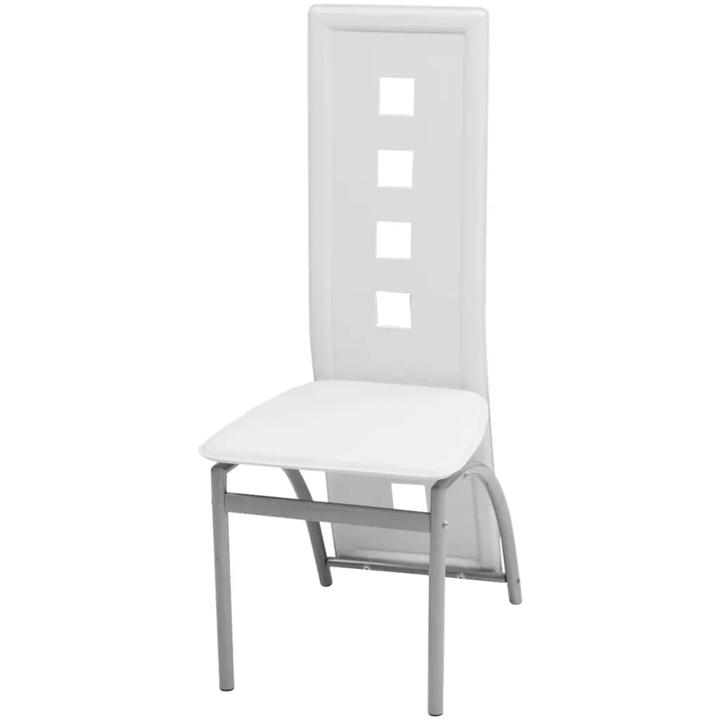 Sedie da Pranzo 6 pz Bianche in Similpelle 274310