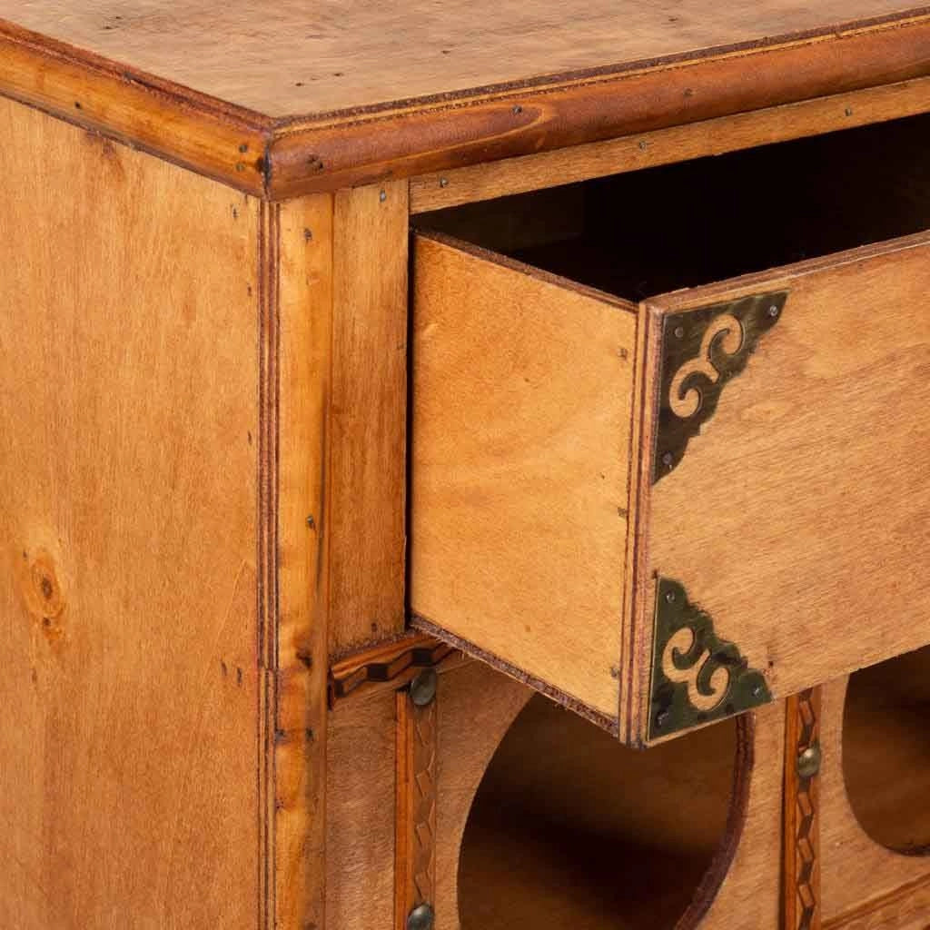 Mobile portavini in legno color miele 63x31x69,5h