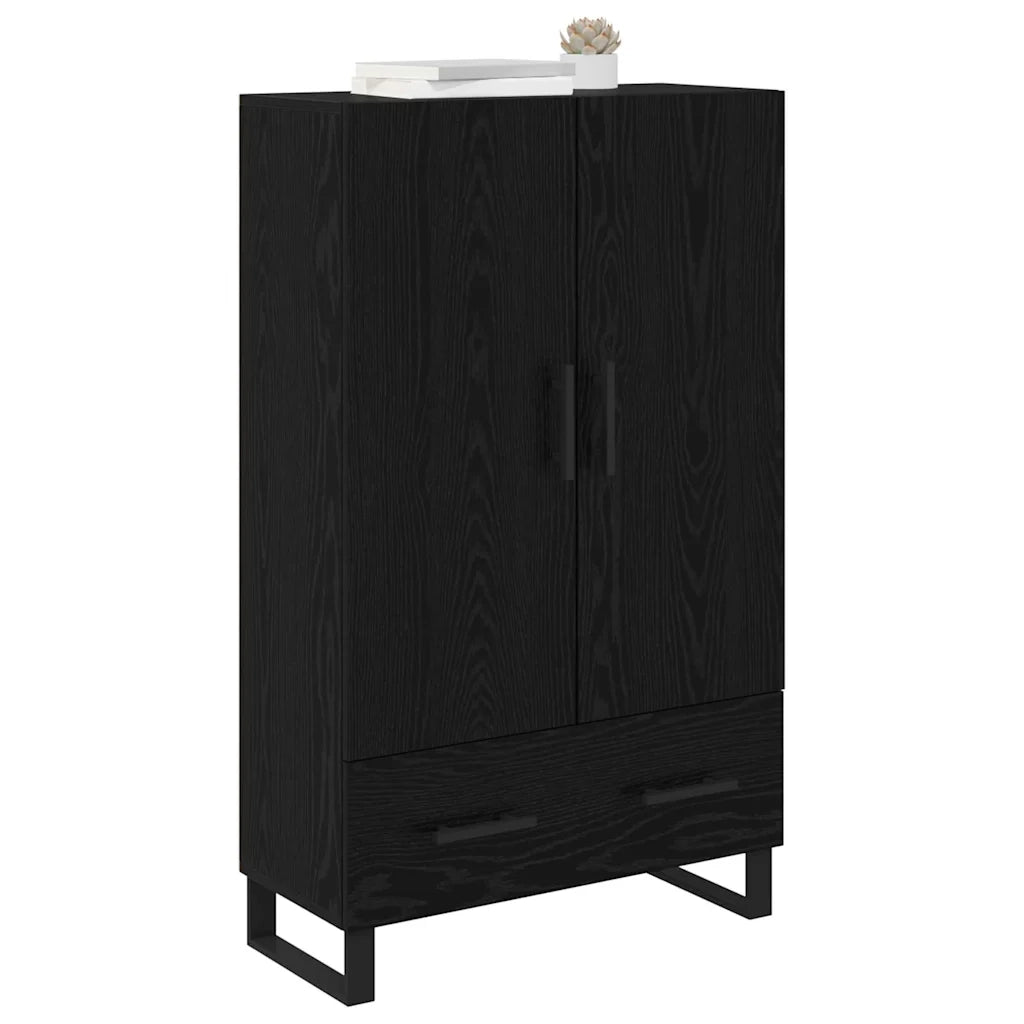 Credenza | Madia | Buffet da pranzo | Armadio da pranzo Rovere Nero 69,5 x 30 x 115 cm Legno multistrato