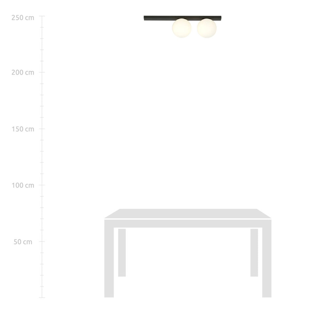 Lampada a parete FIT in acciaio nero opaco e vetro opalino