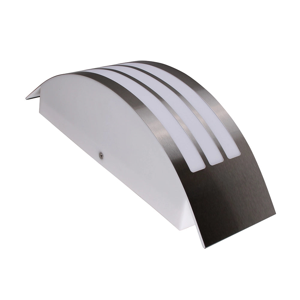 APPLIQUE PER LAMPADINE CON ATTACCO E27 PER ESTERNO - DESIGN MODERNO SEMICILINDRICO IN ACCIAIO E PVC