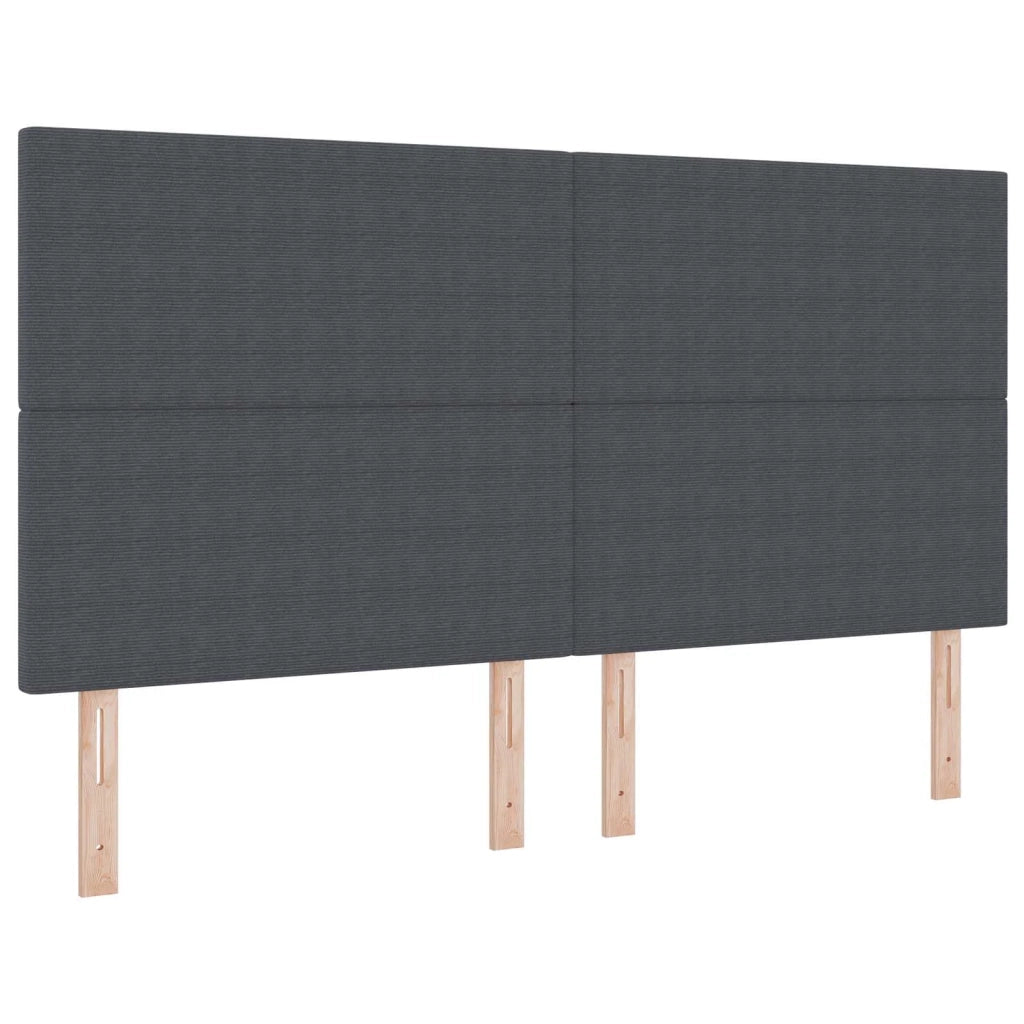 Testiera LED con testiera Grigio scuro 180 cm Tessuto in Cords 3338335