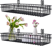 Mandati da Uscita in Metallo - 2 Pezzi - 40x15x6cm - Nero - per Organizzare la Casa e la Cucina - Contenitori di Deposito