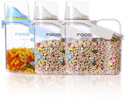 Set di conservazione a tenuta di aria, contenitore da cucina organizzatore dispenser per alimenti secchi, pentola da servizio, granola per colazione, farina (set di 3 x 1,5L - bianco + bianco + blu)