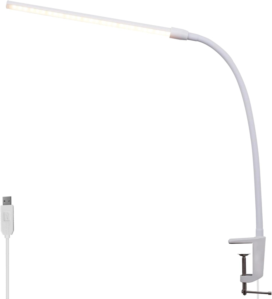 ZMH Lampada da tavolo LED 5W USB luce bianca diurna a clip per ufficio