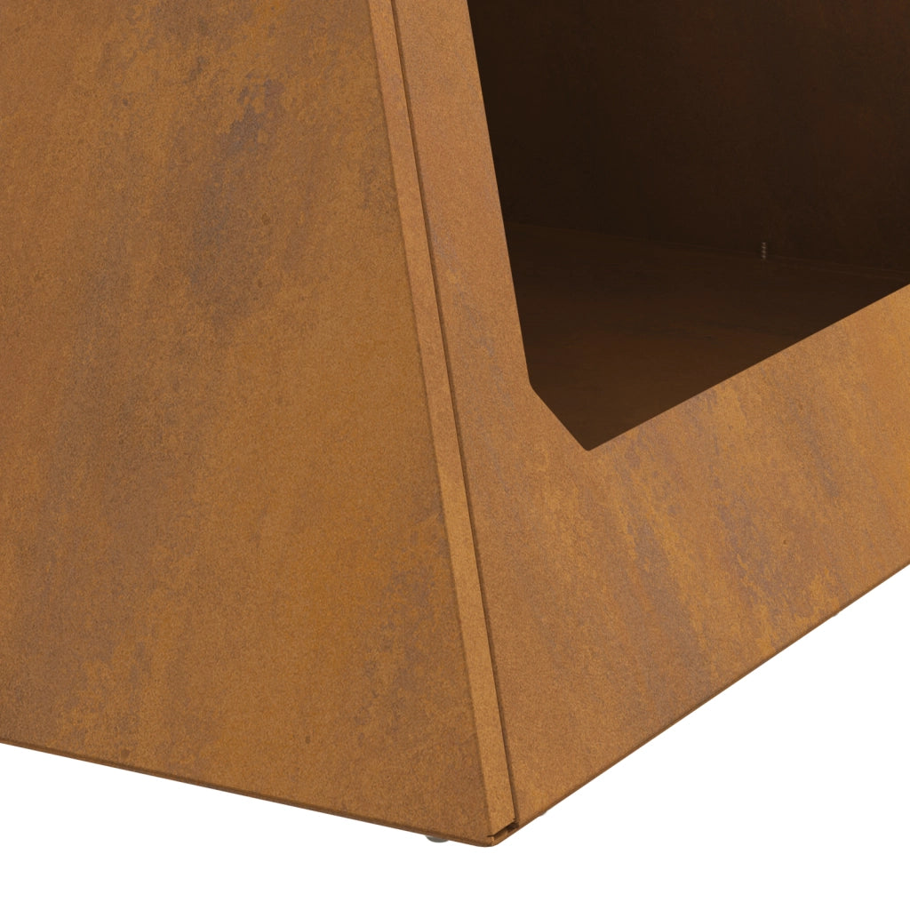 Caminetto a Piramide 50x50x51 cm Acciaio Invecchiato