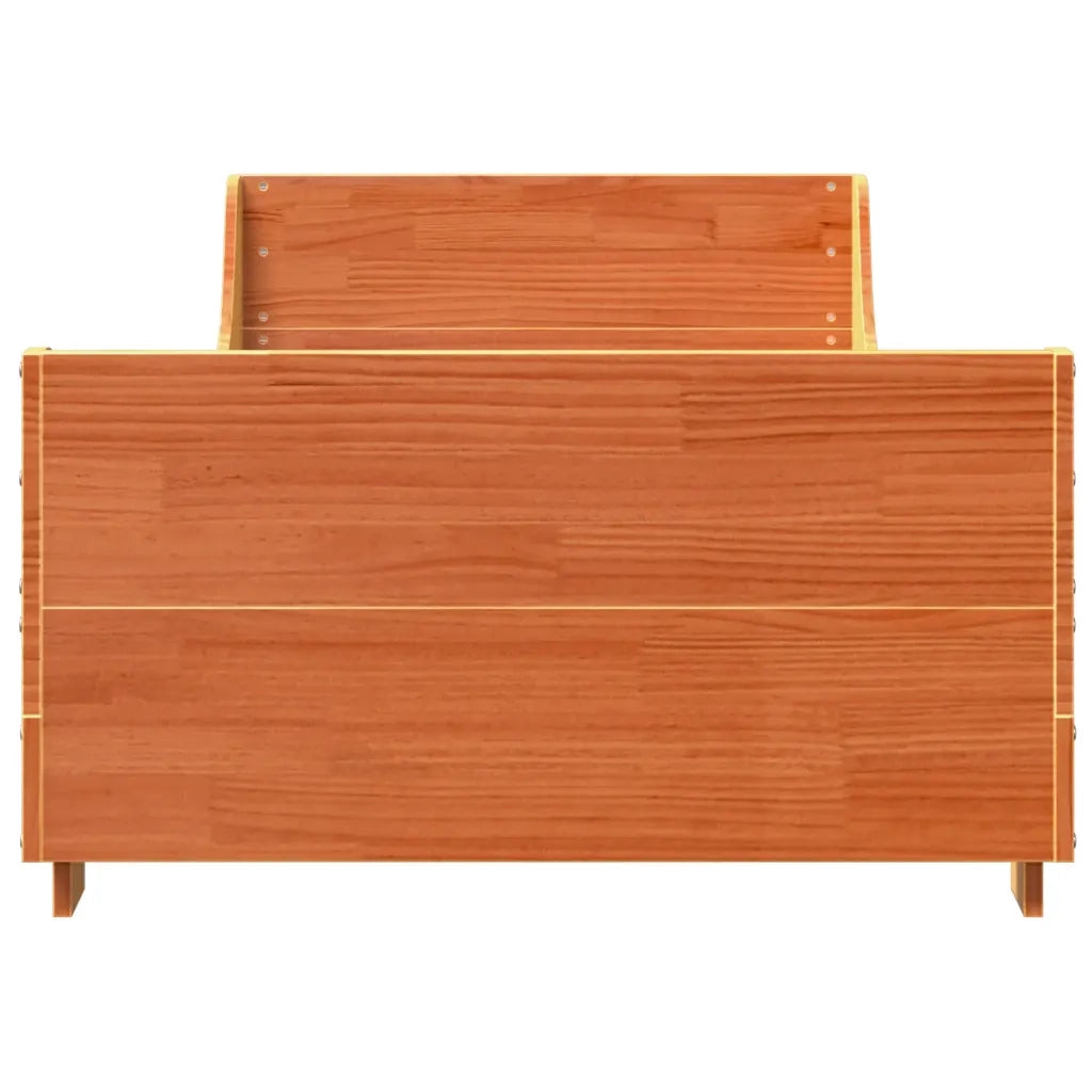 Letto senza Materasso Marrone Cera 75x190 cm in Legno di Pino 850793