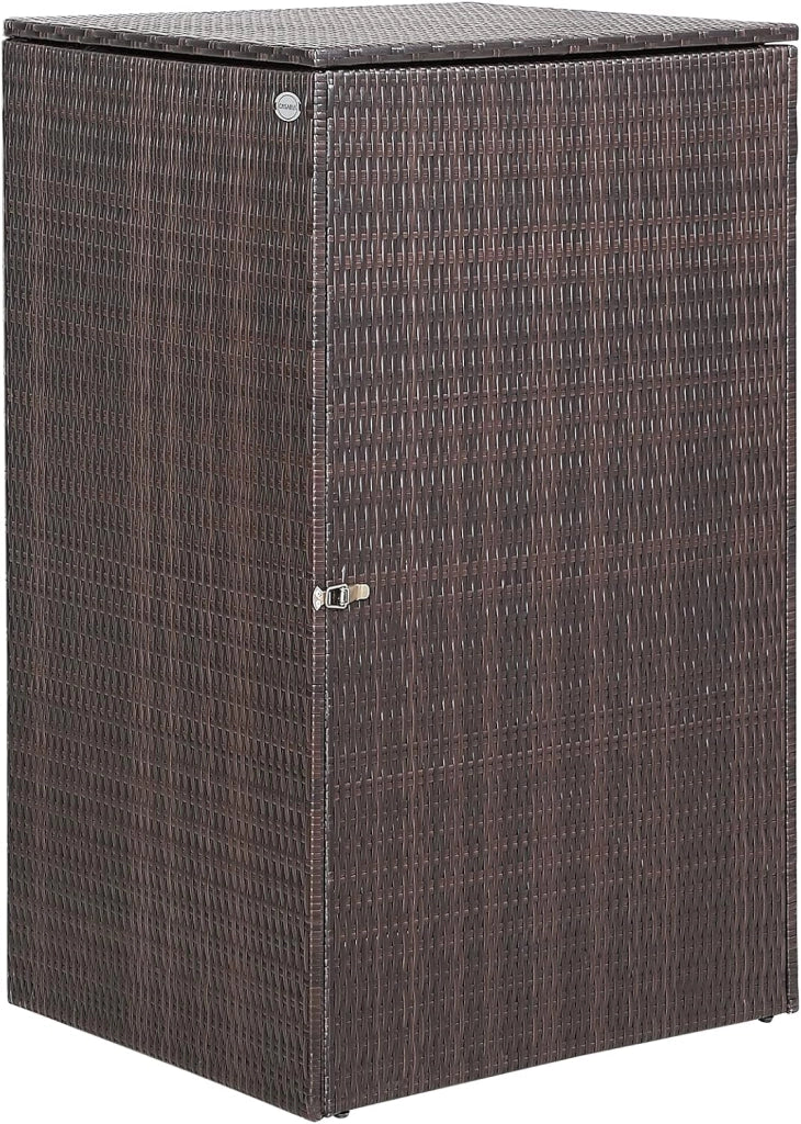 Box di Rivestimento per Cassonetti della Spazzatura fino a 240 L Coperchio Ribaltabile Polirattan