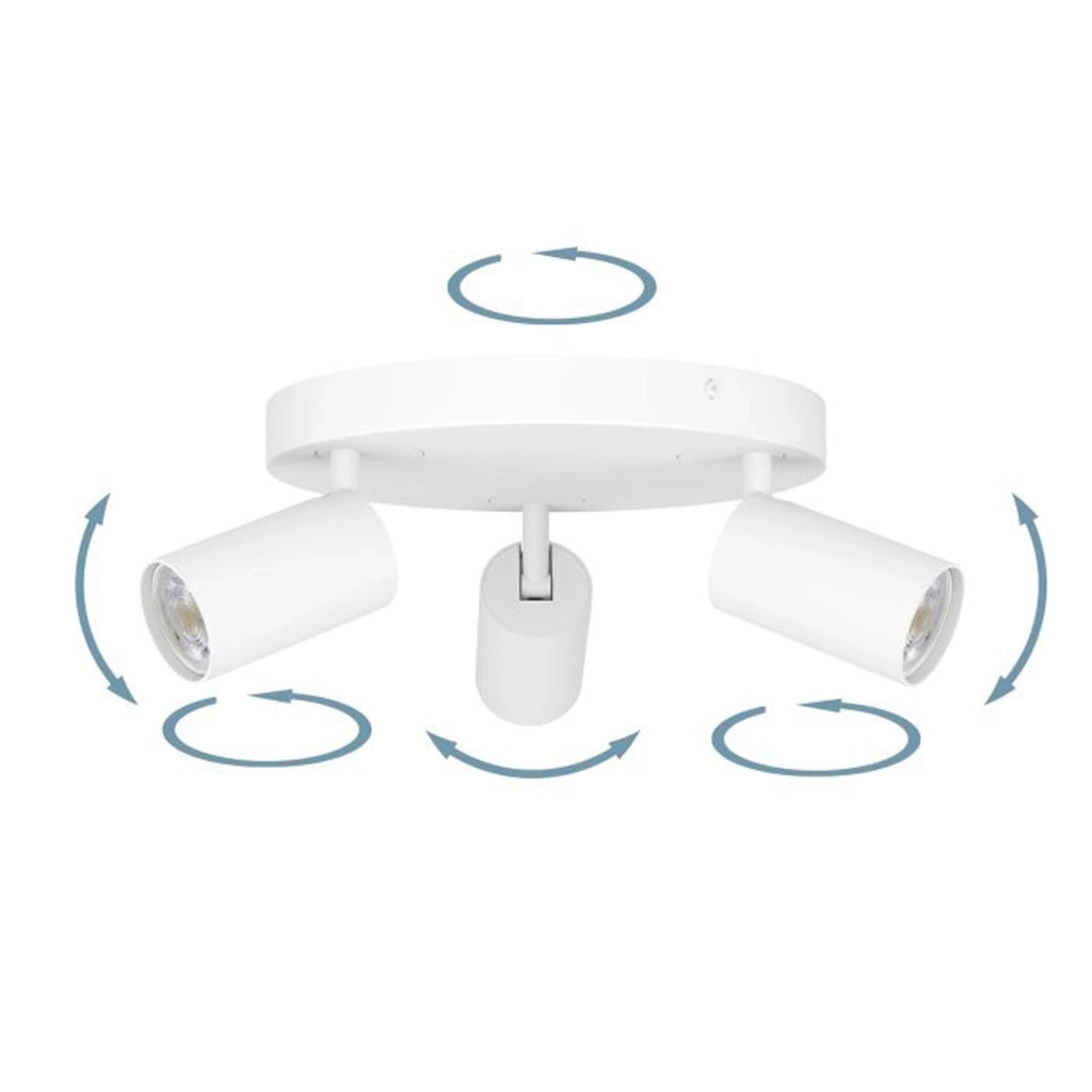 Spot Moderno Telimbela Z In Acciaio Bianco 3 Luci Gu10 4,9W Ip20