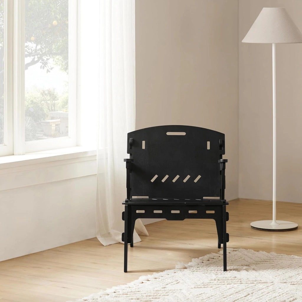 HFST02-SCH - Sedia da cucina con schienale, altezza della seduta: 35 cm, colore nero, per cameretta dei bambini, ca. 55 x 70 x 72 cm