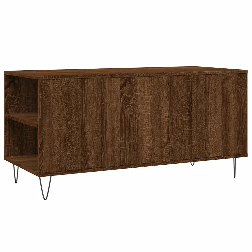 Tavolino Salotto-Tavolino da soggiorno-Tavolo Rovere Marrone 102x44,5x50cm Legno Multistrato 833854
